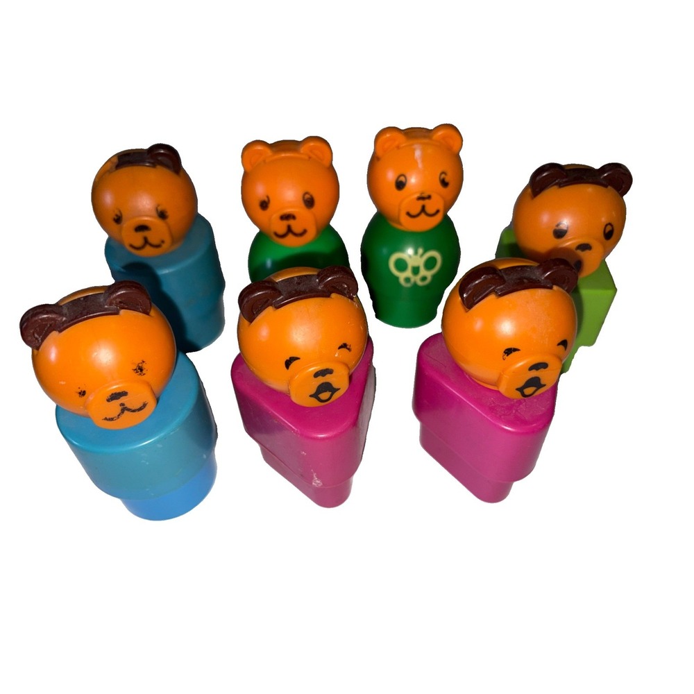 Fisher Price vintage 1984 jumbo Lot Of 7 little people bears shapes‎